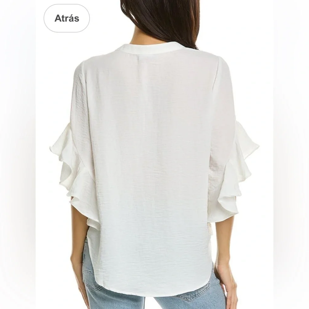 Vince Camuto, ruffle sleeve blouse size PL - Picture 2 of 9